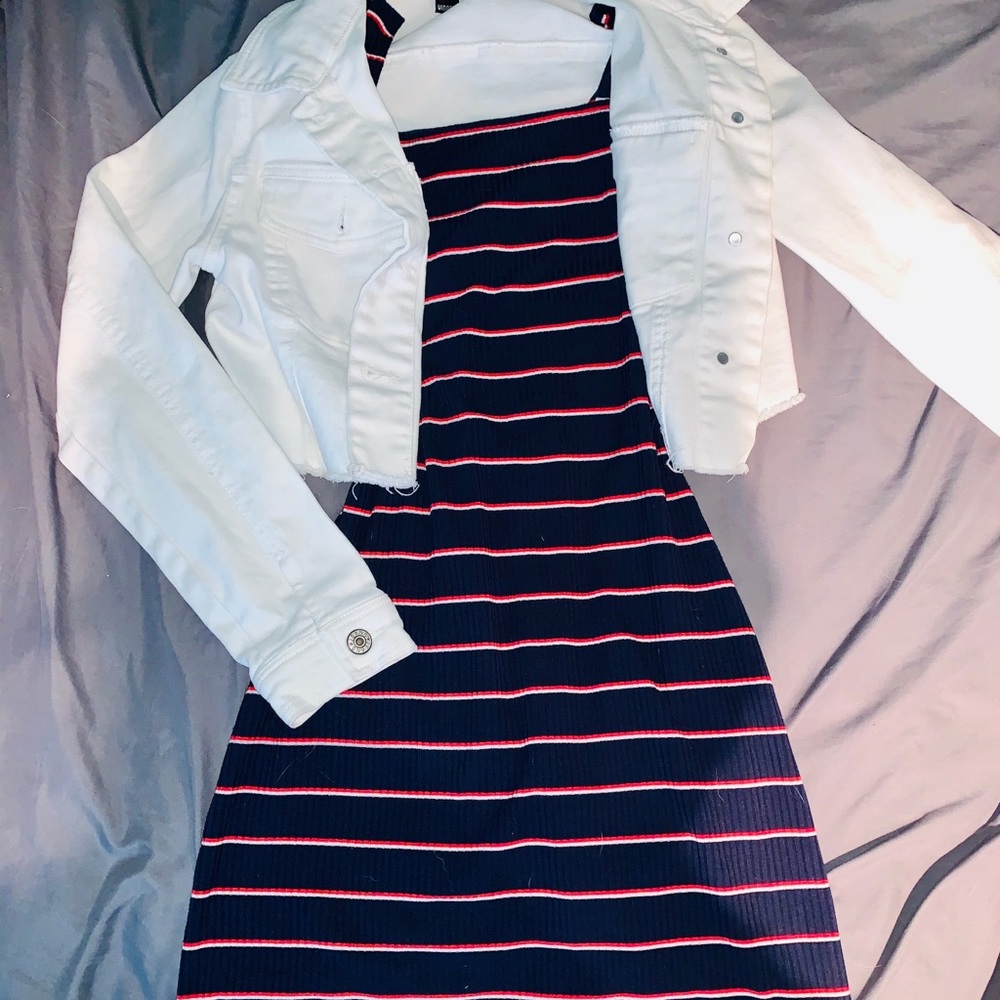 Stripe ribbed dress